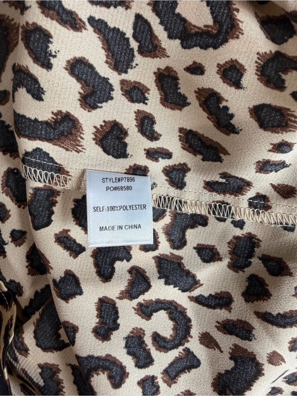 JODIFL Leopard Print V-Neck Short Sleeve Top in Tan and Black - Picture 5 of 5